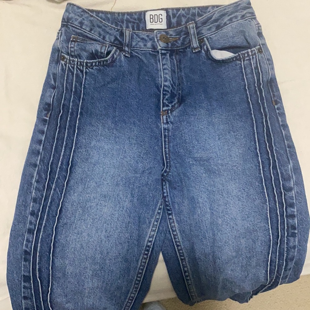 BDG Mom Jeans High Rise Stripes Down Side